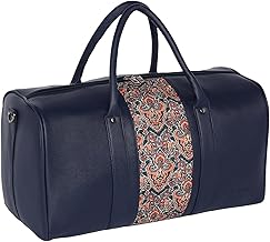 Fur Jaden Eco Friendly Vegan Leather Sustainable and Durable Cabin Duffle Bag 35L Travel Weekender Holiday and Gym Bag (Navy)