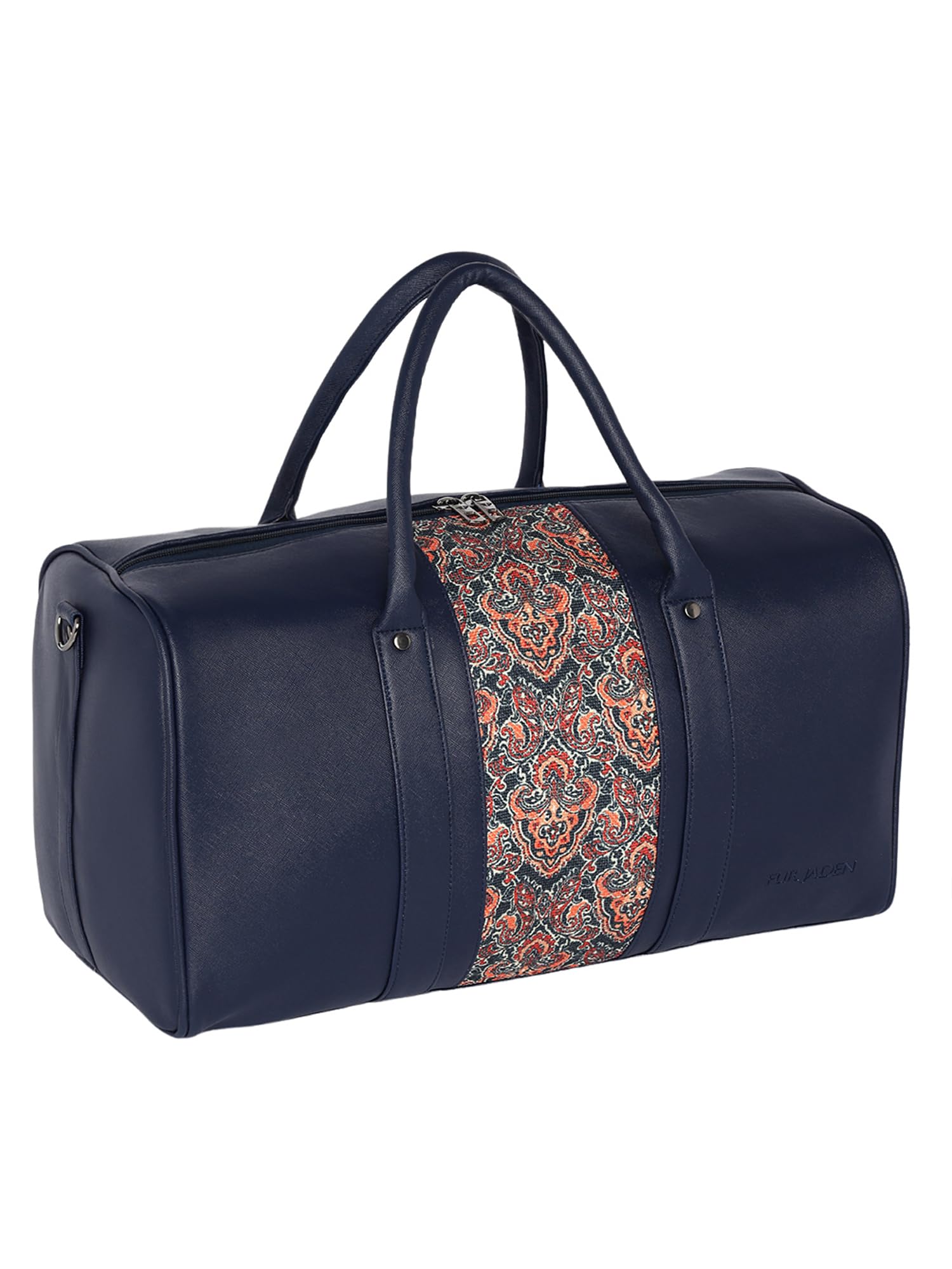 Eco Friendly Vegan Leather Sustainable and Durable Cabin Duffle Bag 35L Travel Weekender Holiday and Gym Bag (Navy)