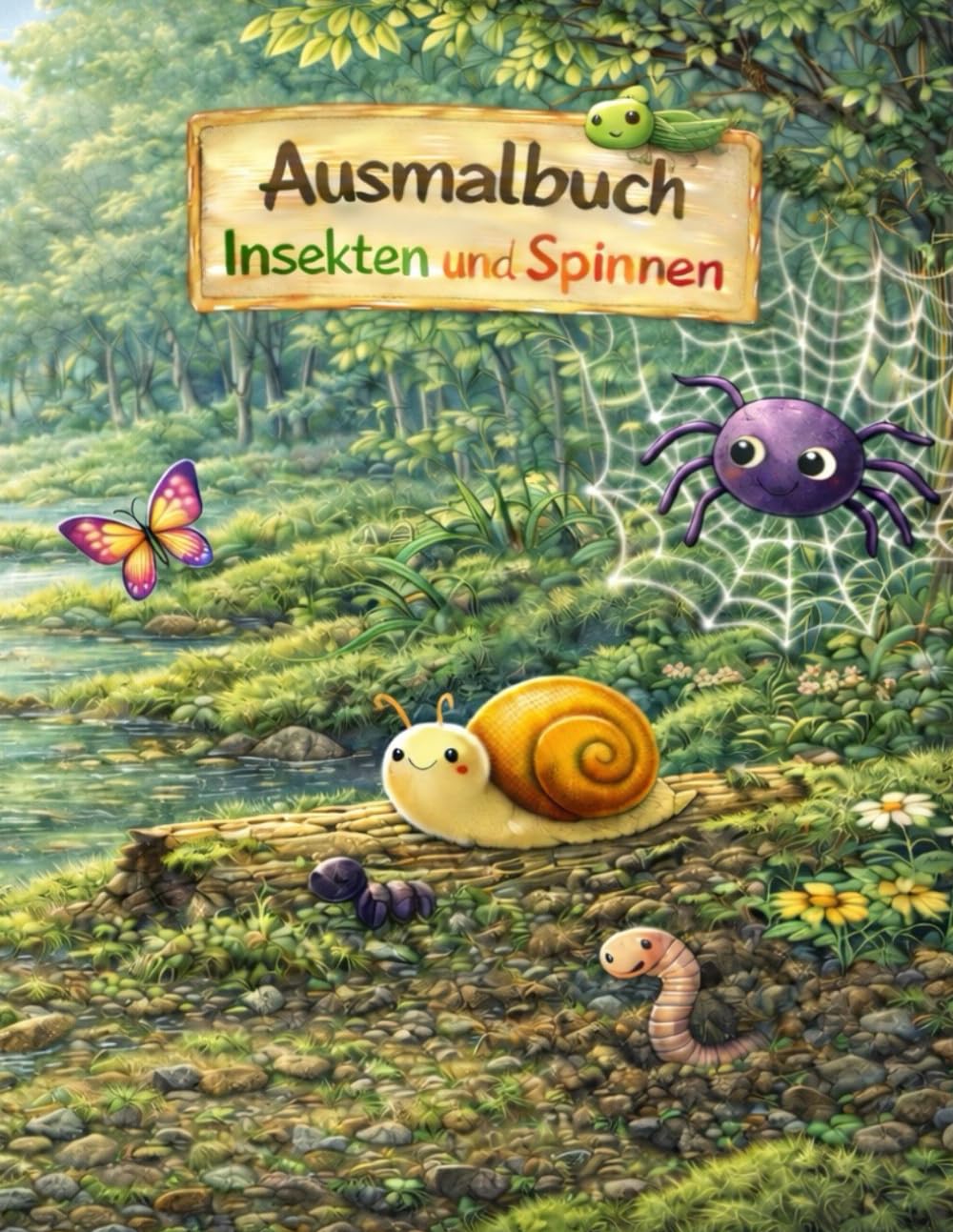 Ausmalbuch Insekten und Spinnen: 40 liebevoll gestaltete Motive zum Ausmalen für Kinder