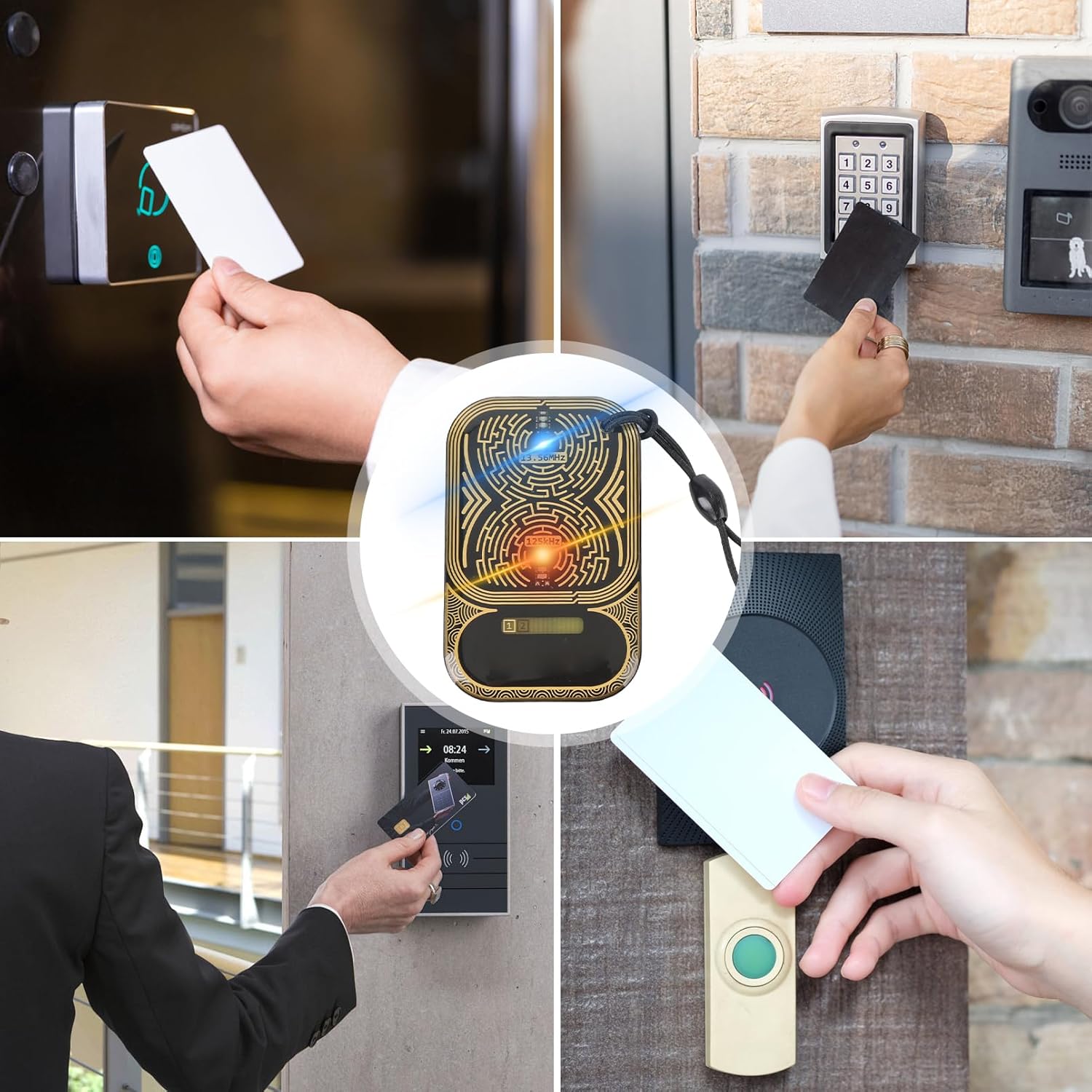 Portable RF Field Detector Card, 125KHz 13.56MHz Dual Frequency Detection Card RF ID Tester RF Identification Field Detector for Keychain IC ID Access Control