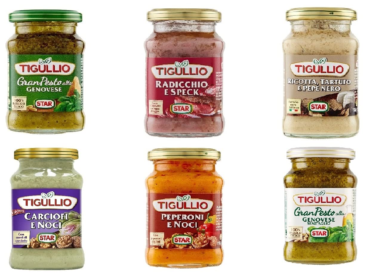 Set di 6 Barattoli Tigullio Star Sughi Assortiti, 6x190 gr