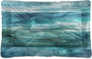 YETTASBIN Teal Green Wood Crate Pet Bed, Portable Washable Dog Cat Mat, Soft Comfortable Pet Mattress with Non-Slip Bottom for Dogs Cats Sleeping, 36 x 24 Inch