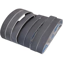 1 x 18 Inch Silicon Carbide Knife Sharpening Sanding Belts, 21 Pack | 80/120/240/400/600/800/1000 Grit, Compatible with Work Sharp Ken Onion Blade Grinder Attachment