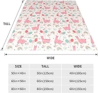 Vista 5 de Alpaca Blanket for Girl Boy Cute Llama Throw Blanket Super Soft Fleece Flannel Cozy Plush Fuzzy Pink Cartoon Alpaca Pattern Blankets for Couch Sofa