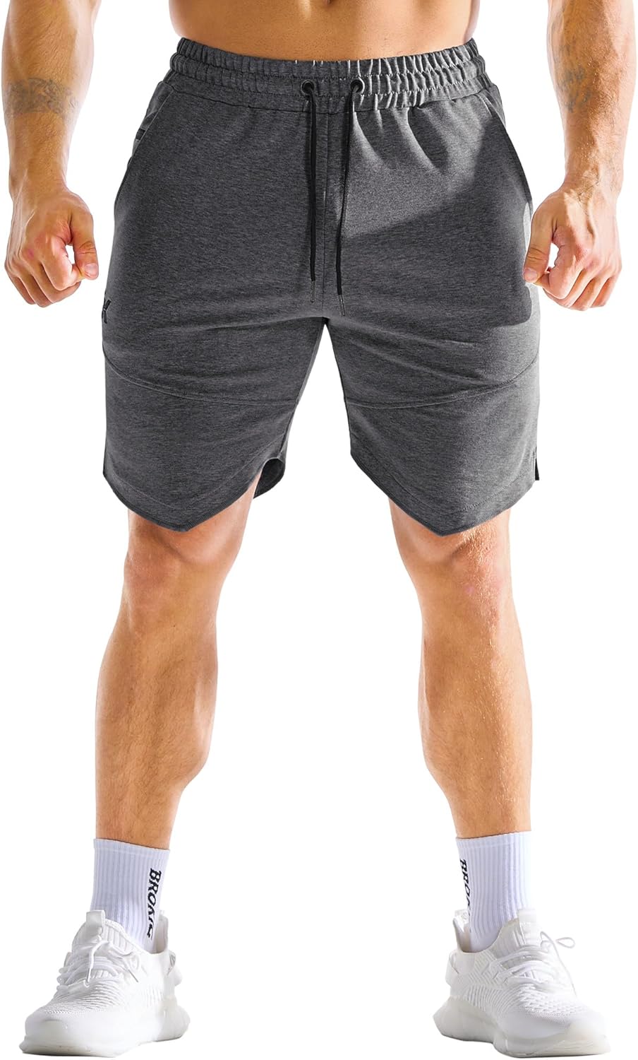 BROKIG Mens Zipslim Workout Athletic Shorts 7", Gym Running Training Sports Bodybuilding Shorts for Men with Zip Pockets - Image 4
