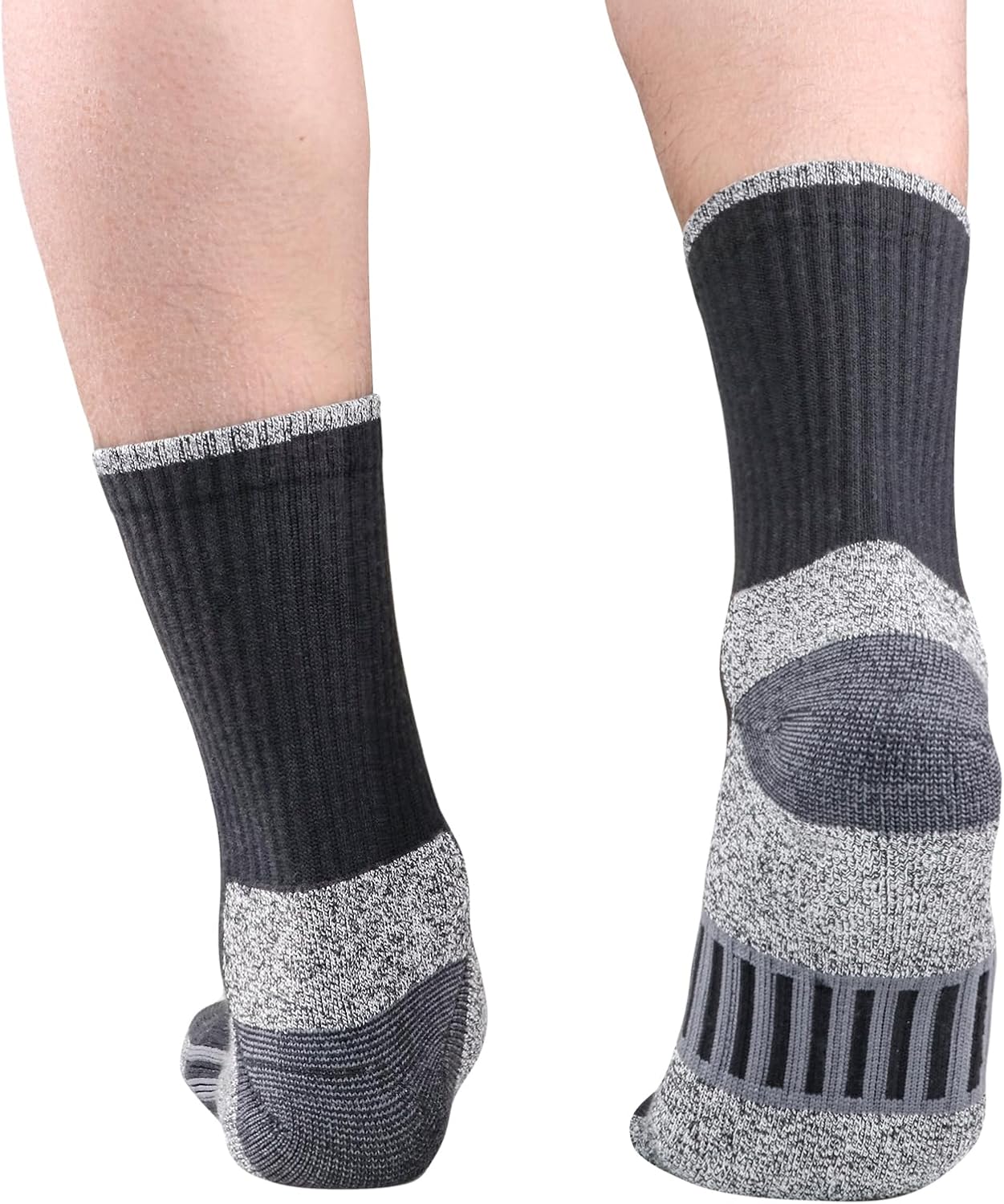 YUEDGE Mens Socks Moisture Wicking Cotton Training Athletic Cushioned Crew Socks Padded Anti Blister Work Socks For Men - Image 2