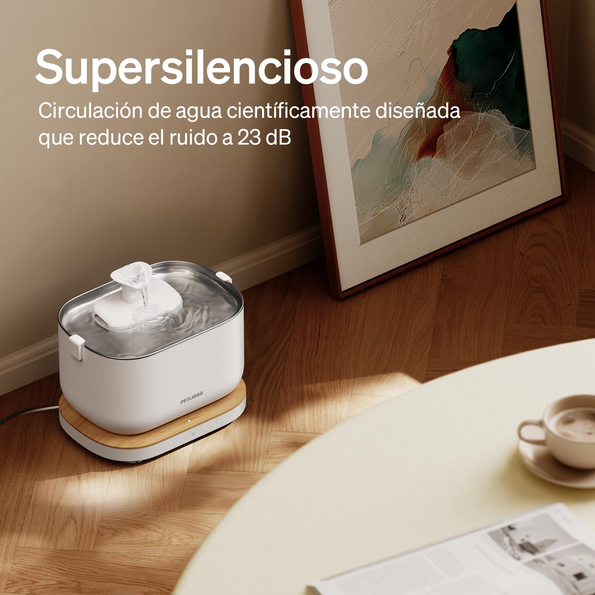 PETLIBRO Fuente para Gatos sin Cable con Sensor de Movimiento, Dockstream 2,5L Bebedero Gatos con Pilas 5000mAh, 23dB Ultra Silenciosa, Fácil de Limpiar, sin BPA, Dispensador Agua Gatos