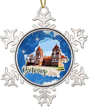 Belarus Christmas Ornament - Belarus Flag Christmas Ornaments Belarus Landscapes Cityscape Novelty Metal Christmas Tree Decoration Ornament New Year Gift Winter Holiday Decor