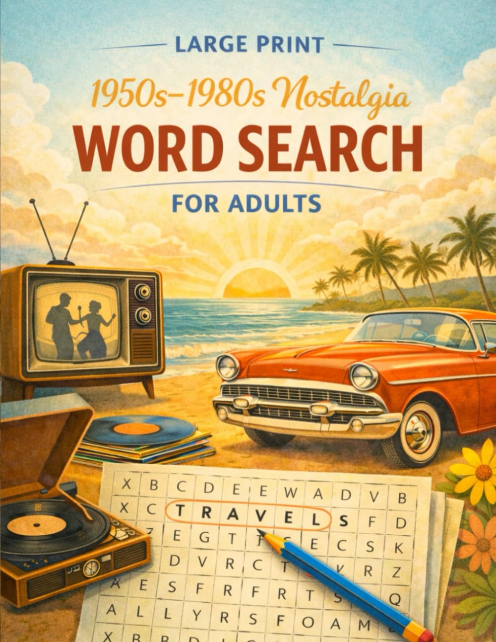 1950s–1980s Nostalgia Word Search for Adults – Large Print: 100 Easy Puzzles from the 1950s–1980s for Relaxation | Full Solutions Included