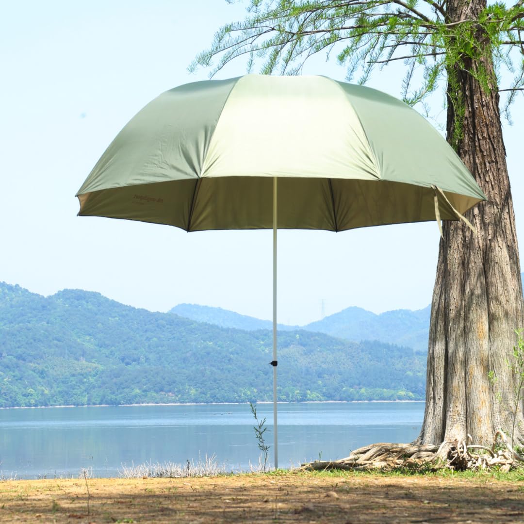 MK-Angelsport Mega, ombrellone da pesca, XXL, 3 m, per pescatori, tenda da pesca, ombrellone da campeggio, senza parete laterale, verde, Grandes