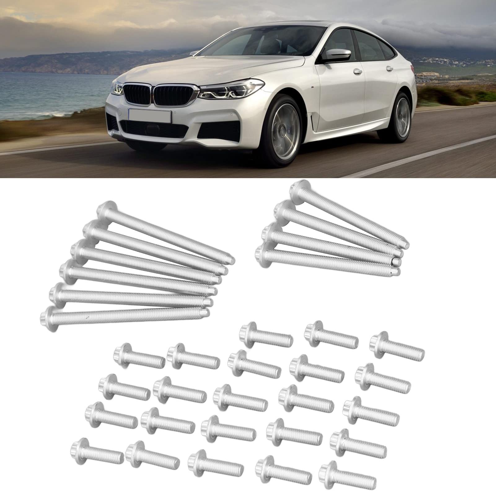 Aluminium Antiruggine Kit Bulloni Coppa Olio Motore 33 Pezzi per E88 E90 E91 E92 F23 F80 F61