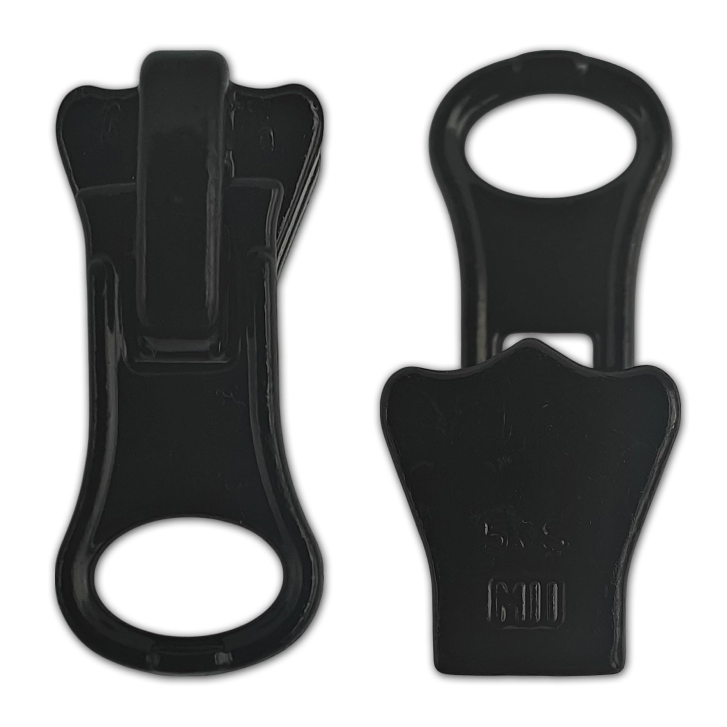 Zips & Bobs Black Donut (2Pc) Spare Pullers For Chunky Type Zip Size #5 Slider Replacement Zipper Fastener Fixing (Black Donut (2Pc))