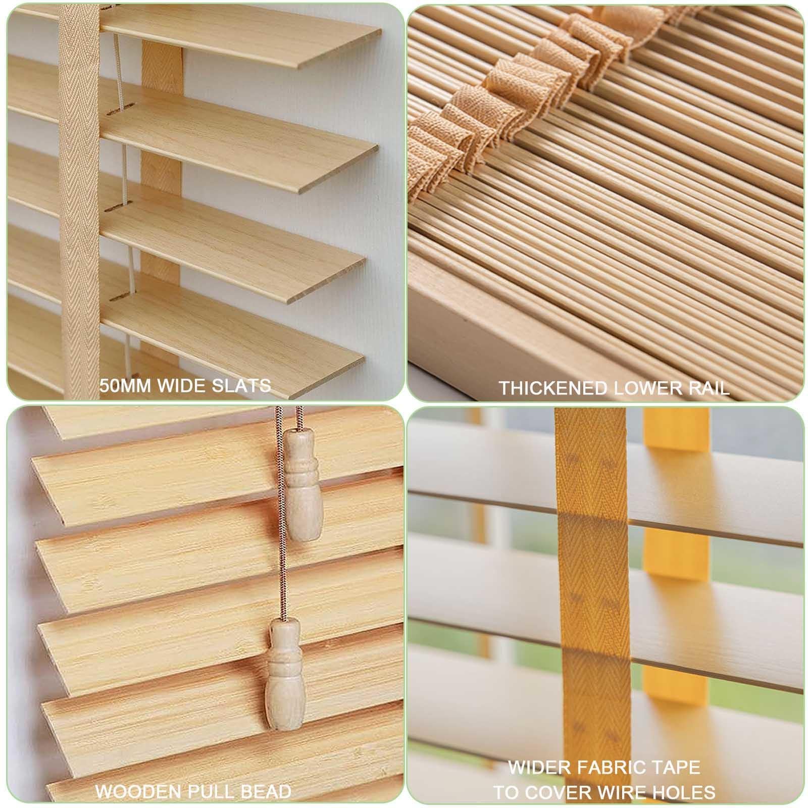 Store en bois de qualité supérieure pour 50 à 160 cm occultant et horizontal en bois respirant Dimensions : 45 x 210 cm