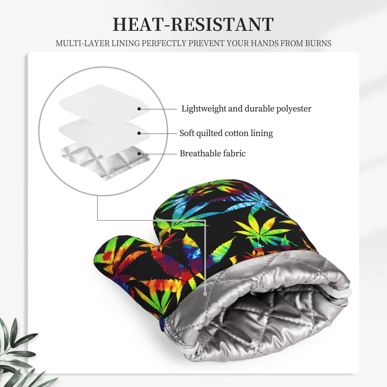 Juego de 4 guantes de cocina antideslizantes de silicona resistentes al calor, almohadillas calientes para cocinar, asar a la parrilla, hornear, microondas, chef, regalos, decoración