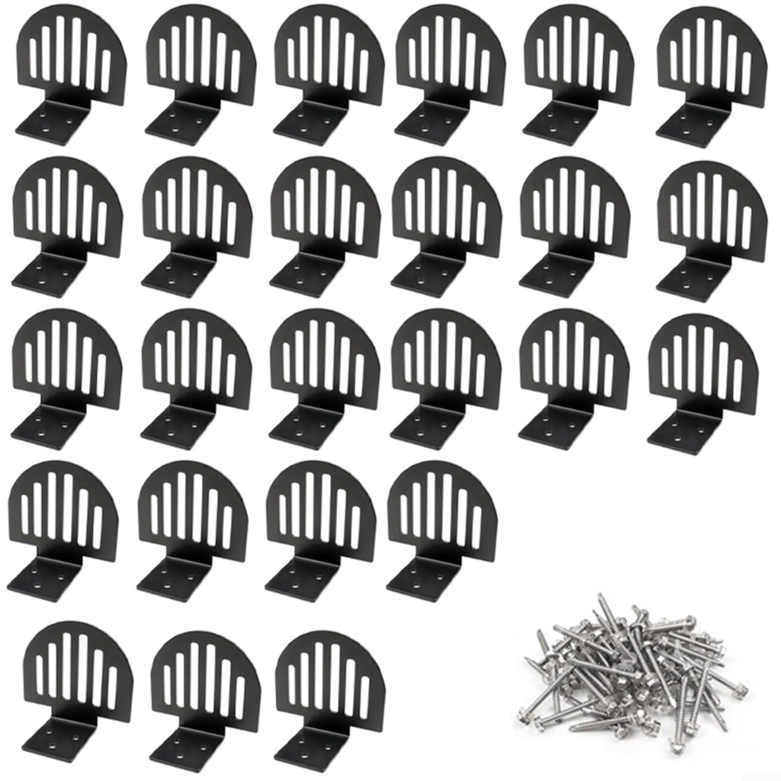 25 Stück Schneeschutz, Stehnaht, Metalldach, Schwarz