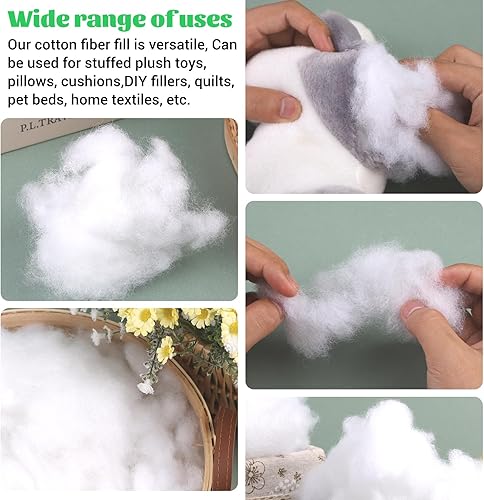 Miniatura 6 de Relleno de fibra de poliéster de 49.38 oz3 libras, relleno de fibra premium, relleno de pelusa de fibra de relleno de alta resistencia para