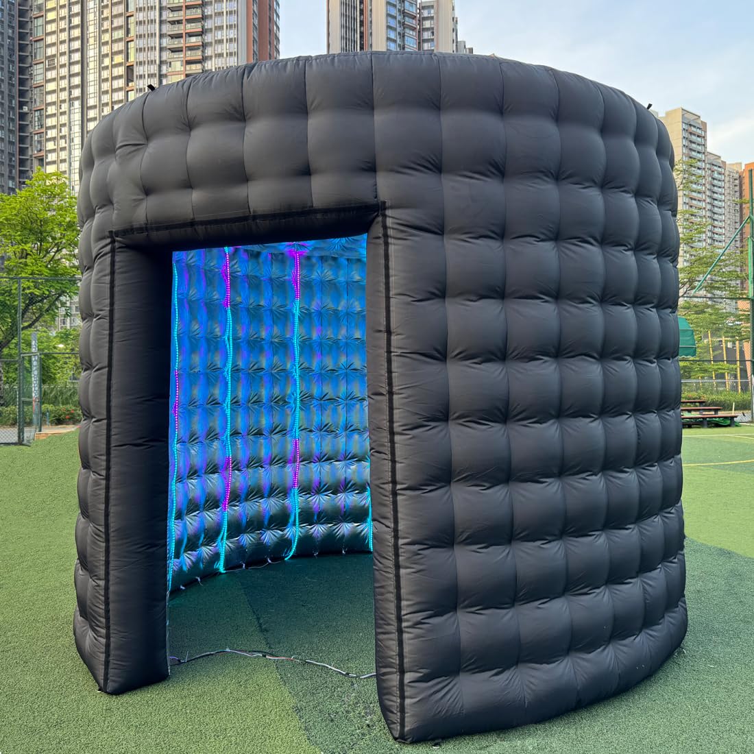 Cabine photo gonflable ronde à 360° avec lumière LED, 3 m de diamètre, pour mariage, anniversaire, exposition, 2 portes