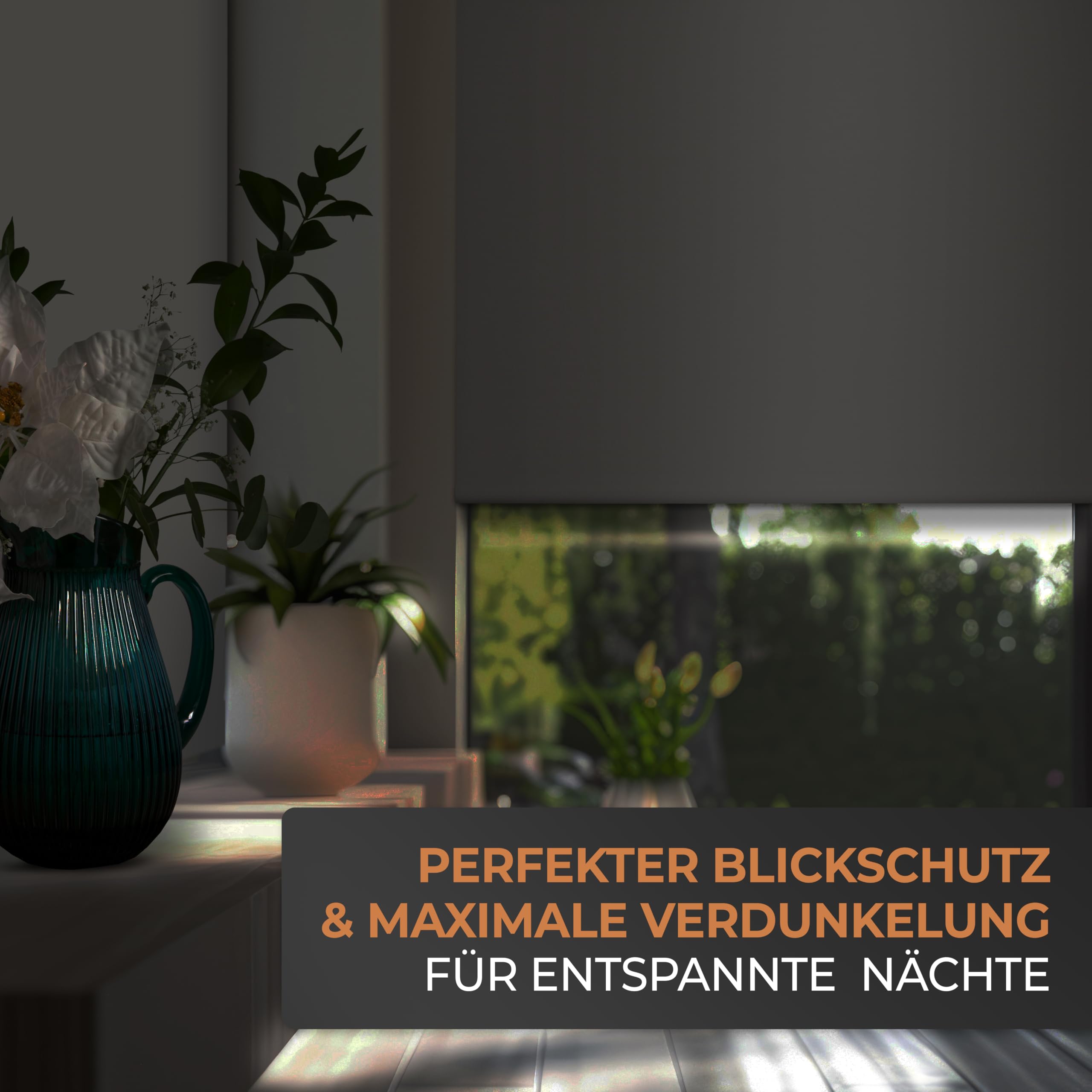 Thermorollo White Reflex, Breiten: 43-243 cm, Höhe bis 275 cm, Hier 203 x 190 cm (BxH) Anthrazit, Verdunklungsrollo mit Reflexionsbeschichtung, Kettenzug