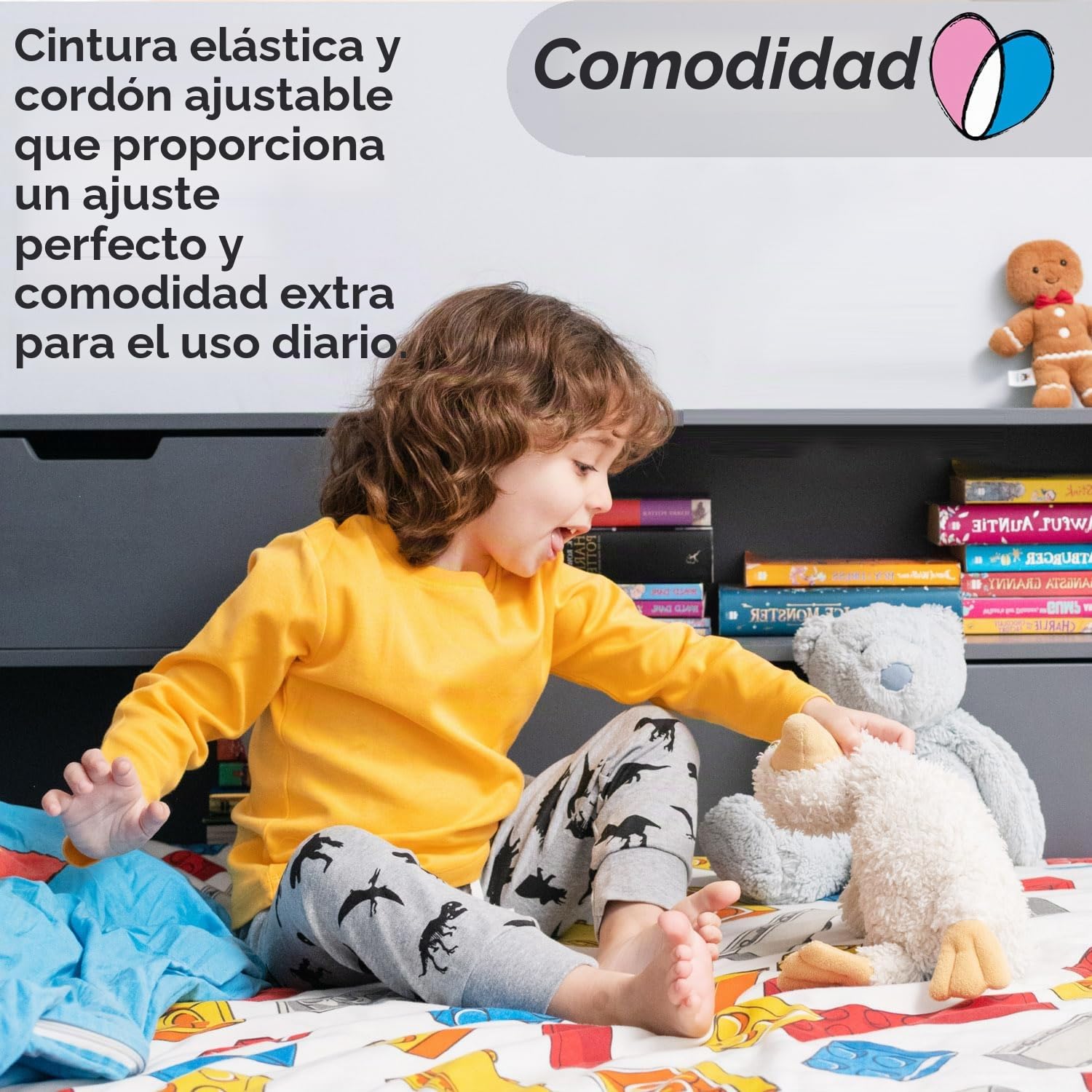 Lovjoy Pantalón Chándal Bebé Niños - Pack 3 o 5 Colores - 1-4 años - Calidad Comodidad - 100% Algodón Suave - Cintura Elástica – Unisex