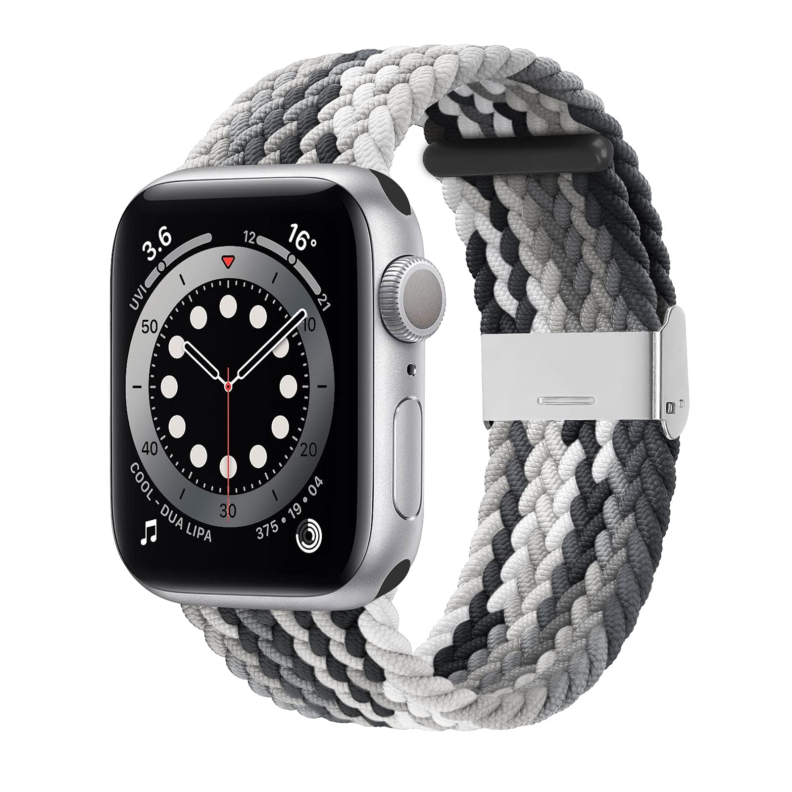 Stretchy Braided Solo Loop Compatible for Apple Watch Bands 49mm 46mm 45mm 44mm 42mm 41mm 40mm 38mm Women Men, Adjustable Nylon Elastic Sport Straps