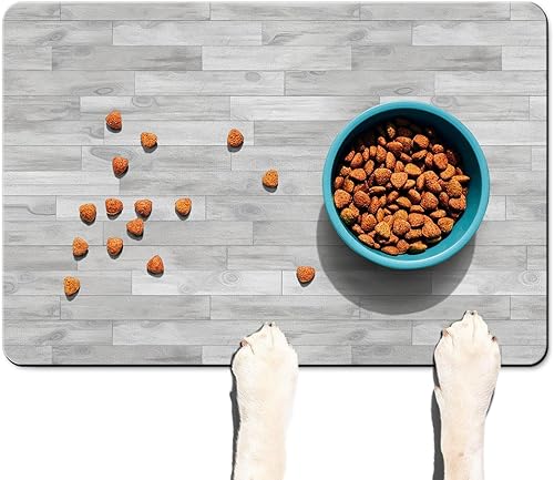 Miniatura 2 de Tapete de comida y agua para perros, tapete de alimentación de mascotas para el suelo, antideslizante, impermeable, súper absorbente, tapete para