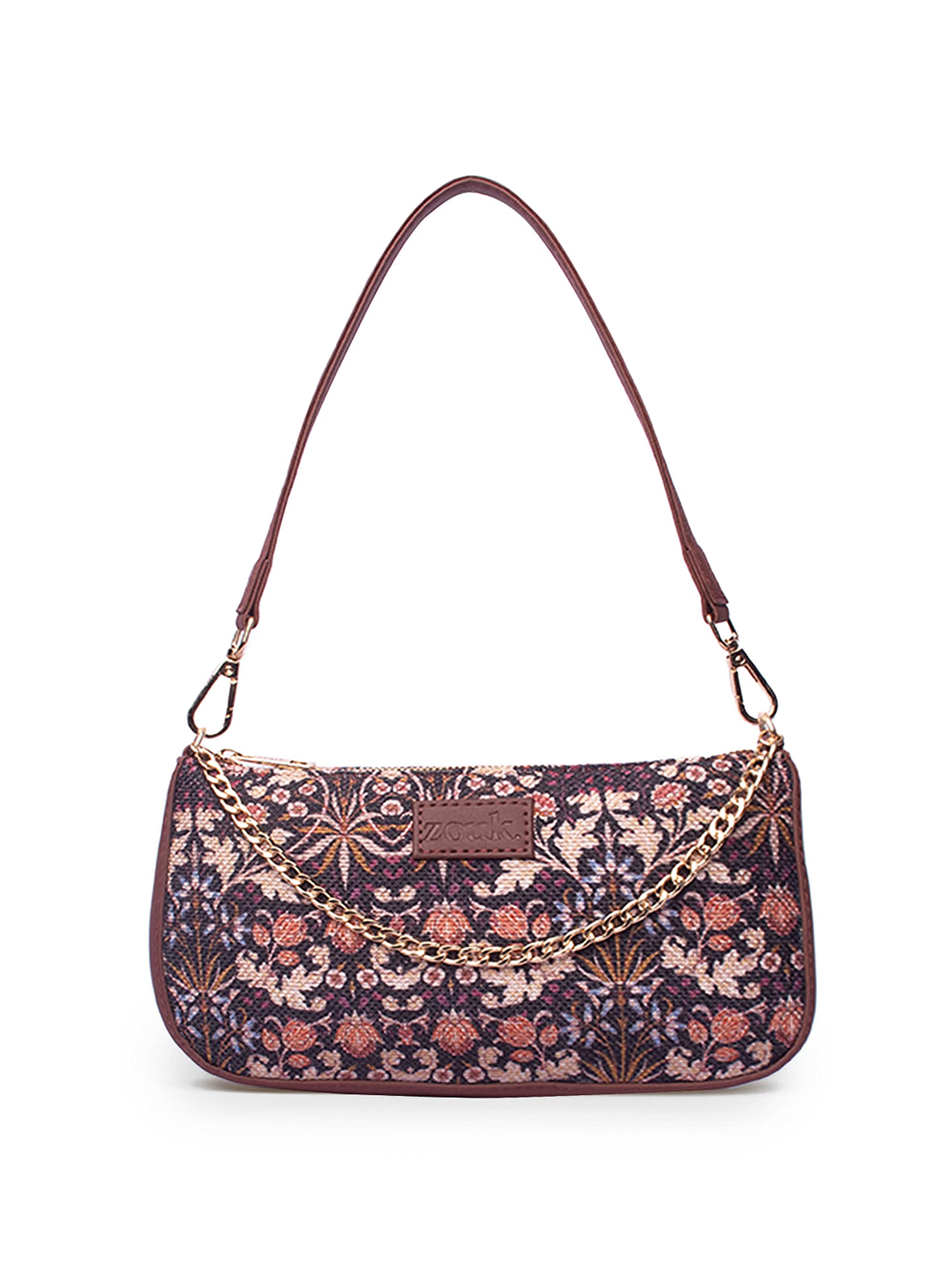 ZOUK Kashmir Blooms Floral Printed Womens Jute Handcrafted Vegan Leather Multicolor Mini Shoulder Bag (B0BZSNHMP9) Amazon Price History, Amazon Price Tracker