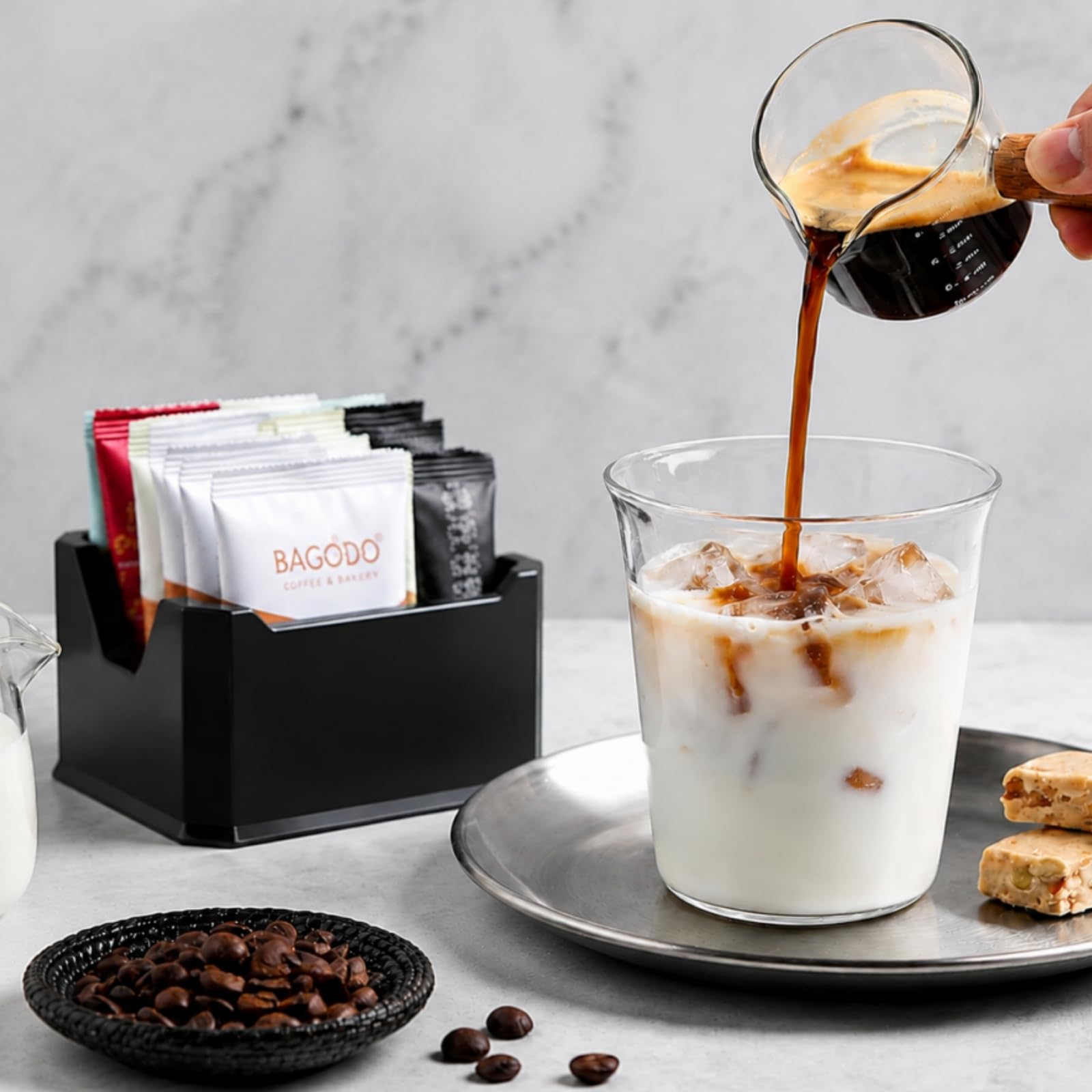 Dicunoy 8 Stück Zuckerpäckchen Halterung, Kunststoff Schwarz Zucker Caddy für Restaurant, Zucker Tasche Süßstoff Pakete Storage Container Box für Kaffee-Bar, Tisch