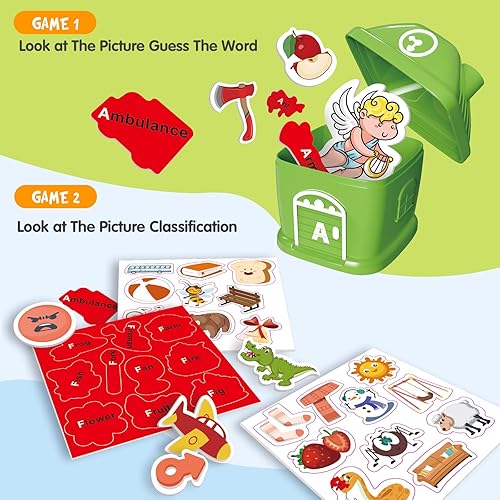 Miniatura 3 de Juego de juguetes de aprendizaje para niños pequeños clasificadores del alfabeto con tarjetas flash para concientización de letras tempranas y