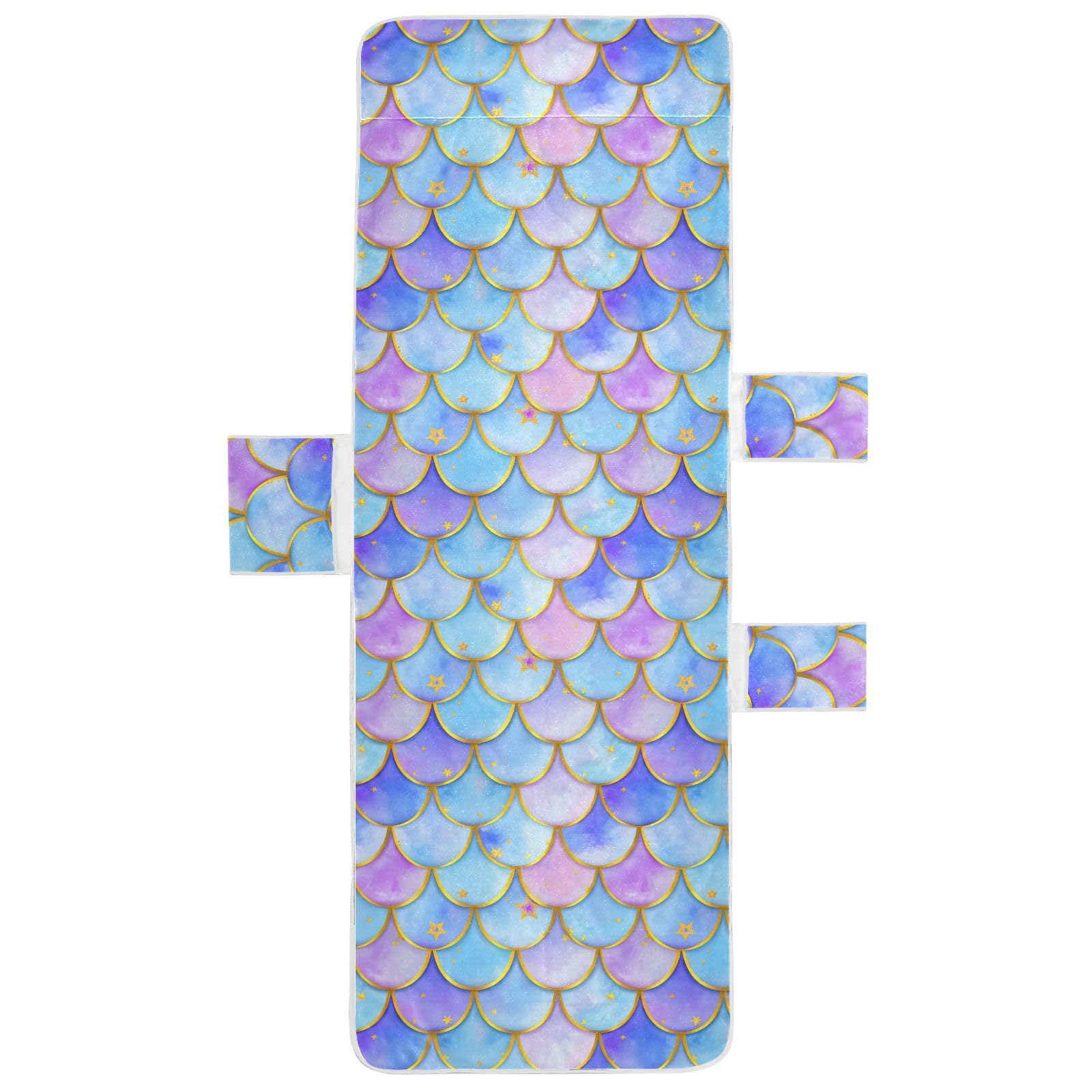 BOESI Graffiti Scales and Stars Beach Chair Towel, Outdoor Pool Chair Cover, with Pockets, Suitable for Outdoor Beach Garden Sunbathing, 85'' x 30''