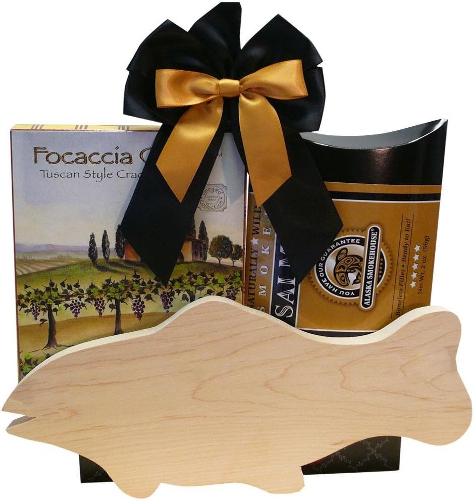 Catch of The Day Smoked Salmon Gift Set with Cutting Board