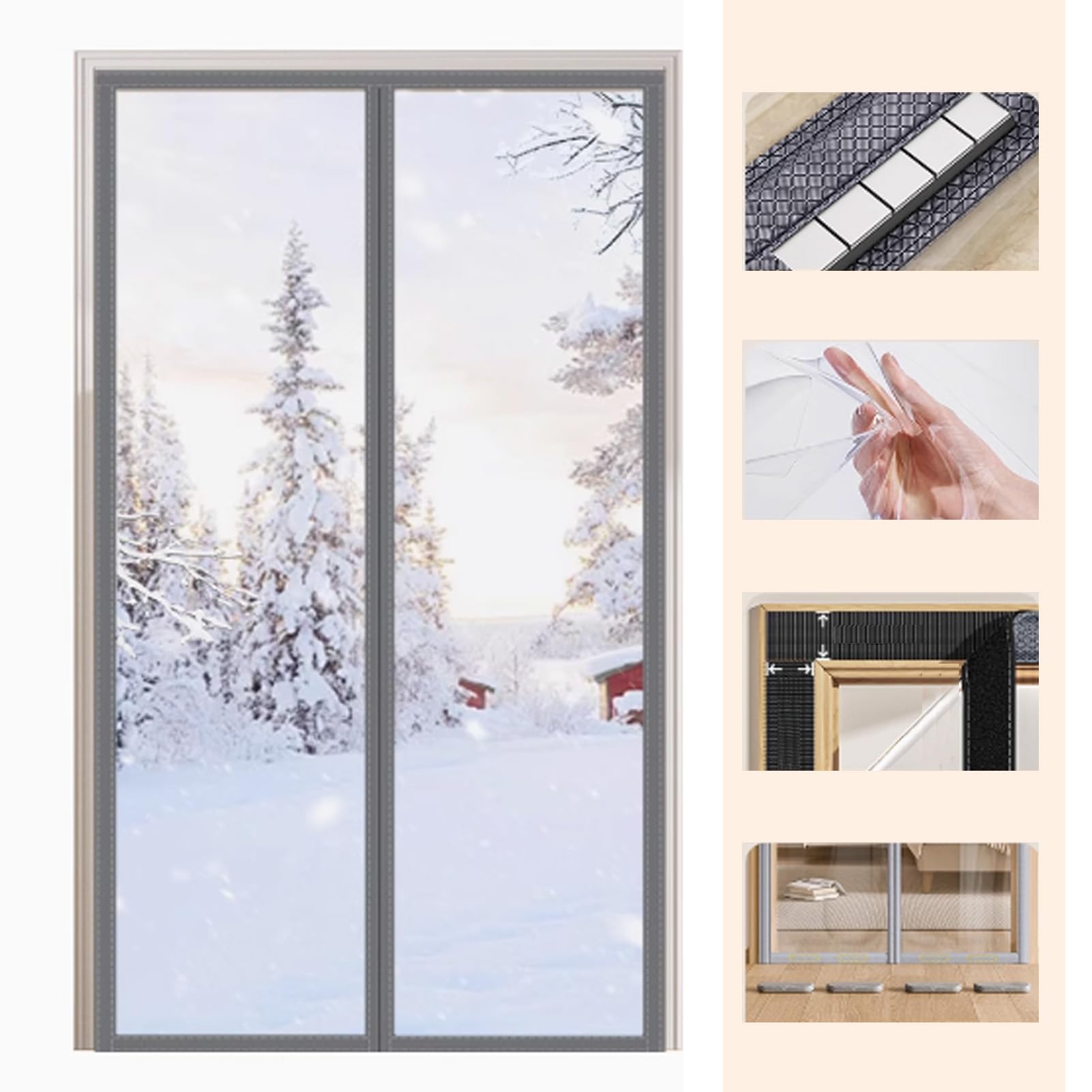 Magnétique Rideau de Porte Isolant Thermique,protection contre le froid