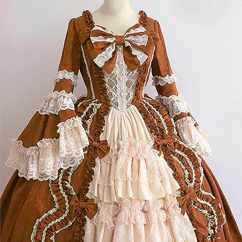 Miniatura 50 de SHOPESSA Vestido victoriano para mujer, vestido de lolita francesa, disfraz de princesa, vestido renacentista, manga acampanada, corte de cosplay Un