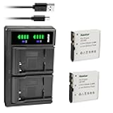 Kastar 2-Pack Battery and LTD2 USB Charger Replacement for VJIANGER 4K Digital Camera, 4K WiFi Digital Camera, 1080P Camcorder, 1080P Video Camera, VJIANGER 4K 48MP Vlogging Camera for YouTube