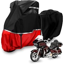 420D Waterproof Motorcycle Cover for Touring Models with Side Top Box | Compatible with Harley Road Glide/Street Glide/Road King/Ultra Limited, All-Weather Outdoor Rain Snow UV Dust Protection
