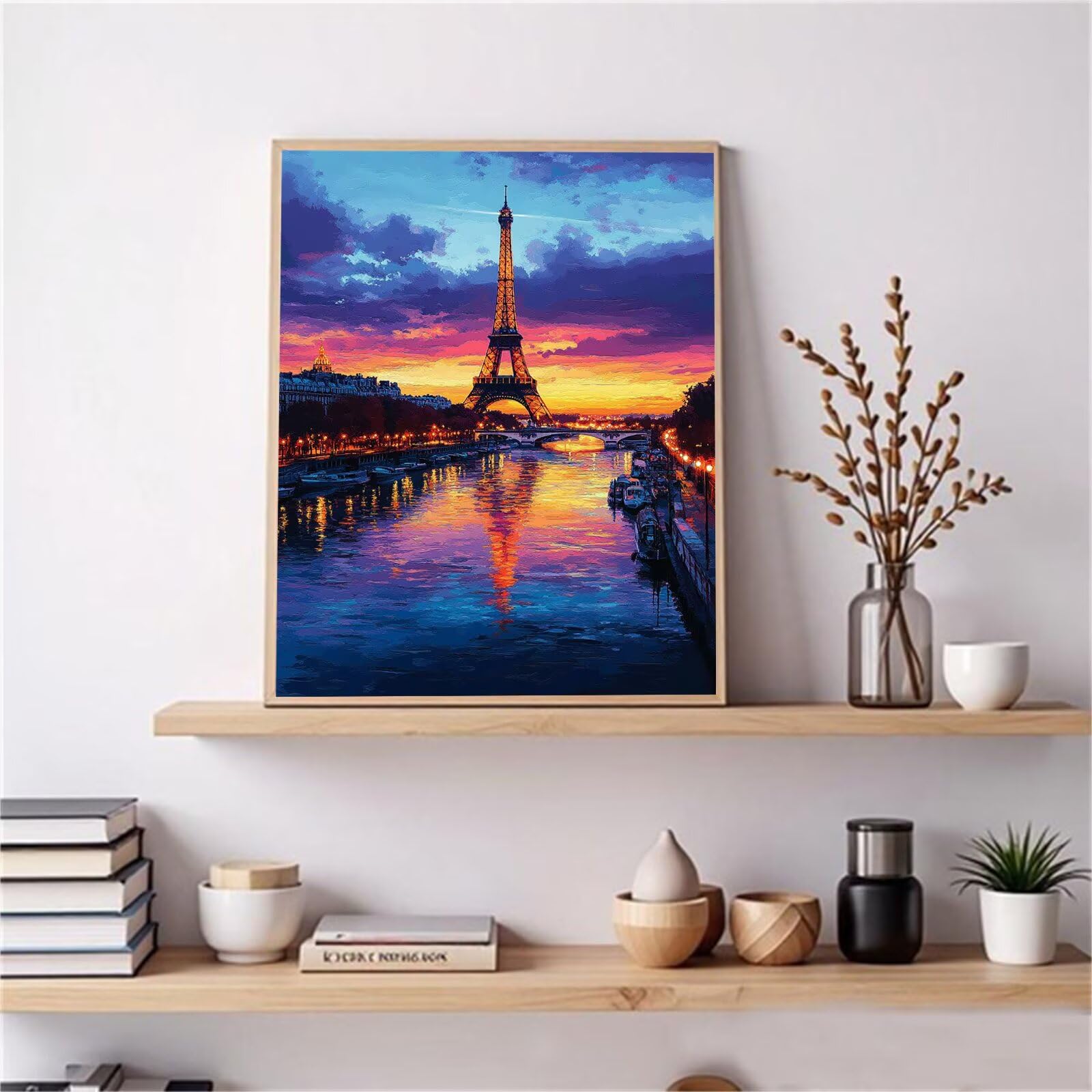 Malowanie według numerów dorosłych wieża malowanie według numerów zestawy dla dorosłych, DIY malowanie według numerów dzieci gwiaździste niebo, 90 x 120 cm bez ramy zestaw do malowania dla