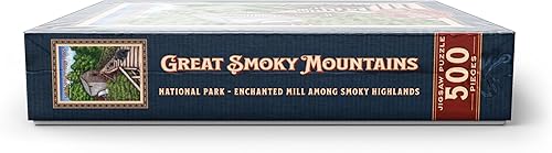 Miniatura 10 de MyPuzzle Great Smoky Mountains National Park  Enchanted Mill Among Smoky Highlands, póster de viaje vintage  Rompecabezas premium de 500 piezas para