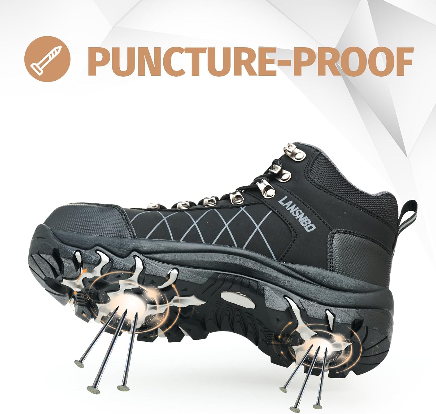 Waterproof Steel Toe Boots for Women Wide Width Non Slip Work Shoes Lightweight Slip Resistant Safety Toe Sneakers Indestructible Construction Composite Toe Footwear - Image 5