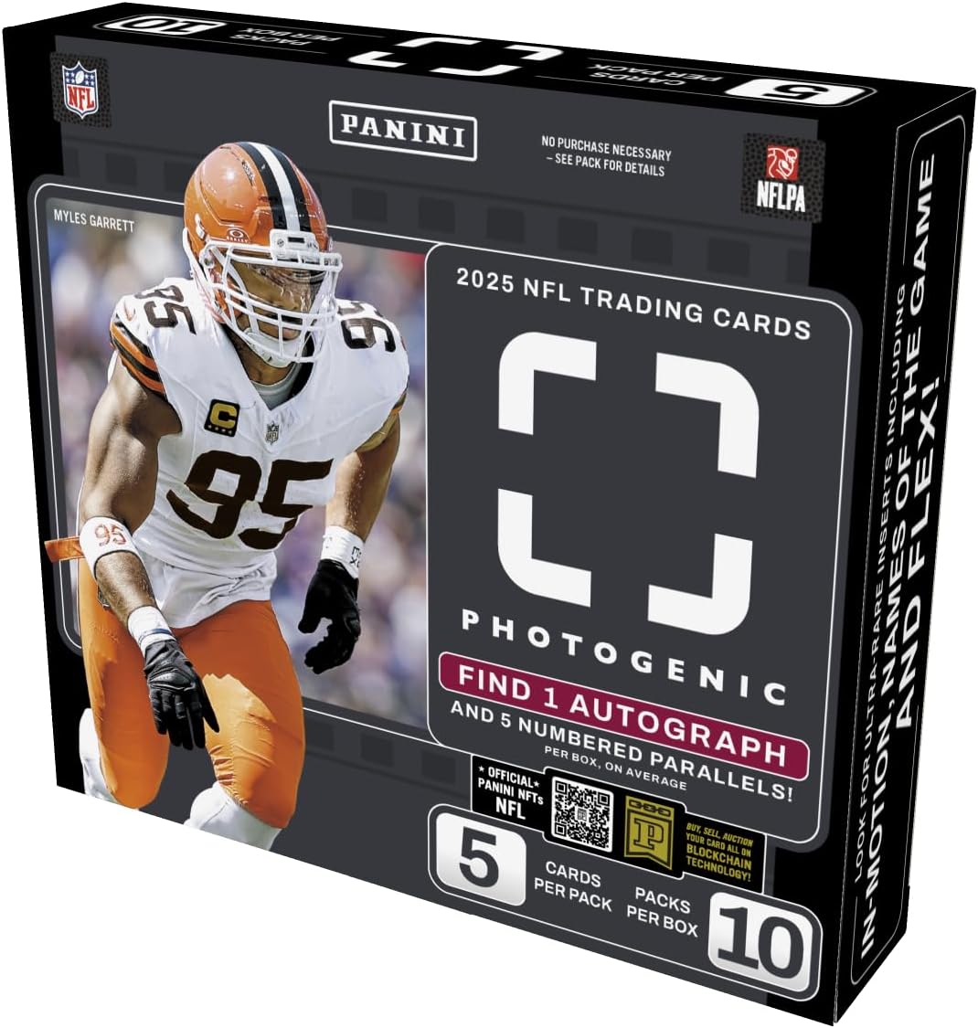 2025 Panini Photogenic Football Hobby Trading Card Box (1 Autograph Per Box)
