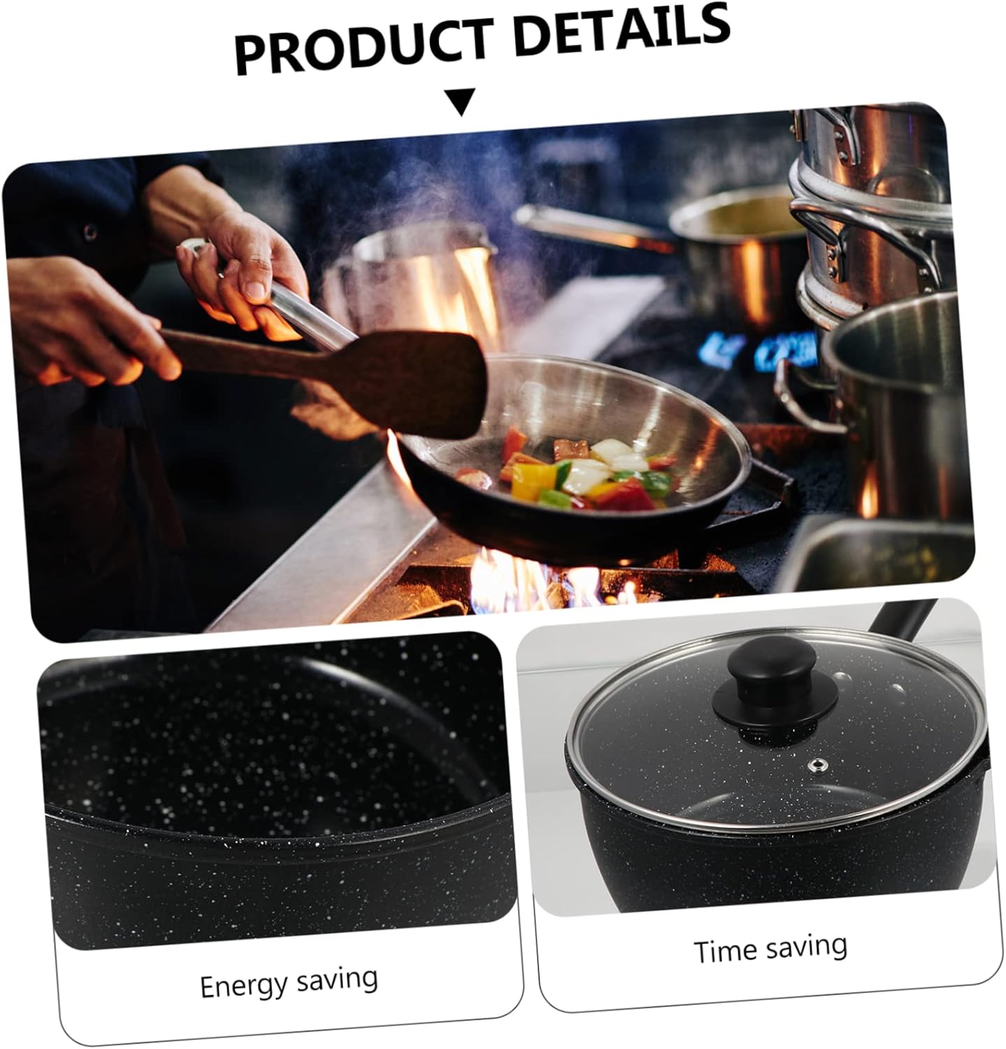 PRETYZOOM Milk Soup Pot Lid Nonstick Kitchen Stock Pot for Cooking Soup Noodles and Milk Design for Easy Pouring and Spill Prevention