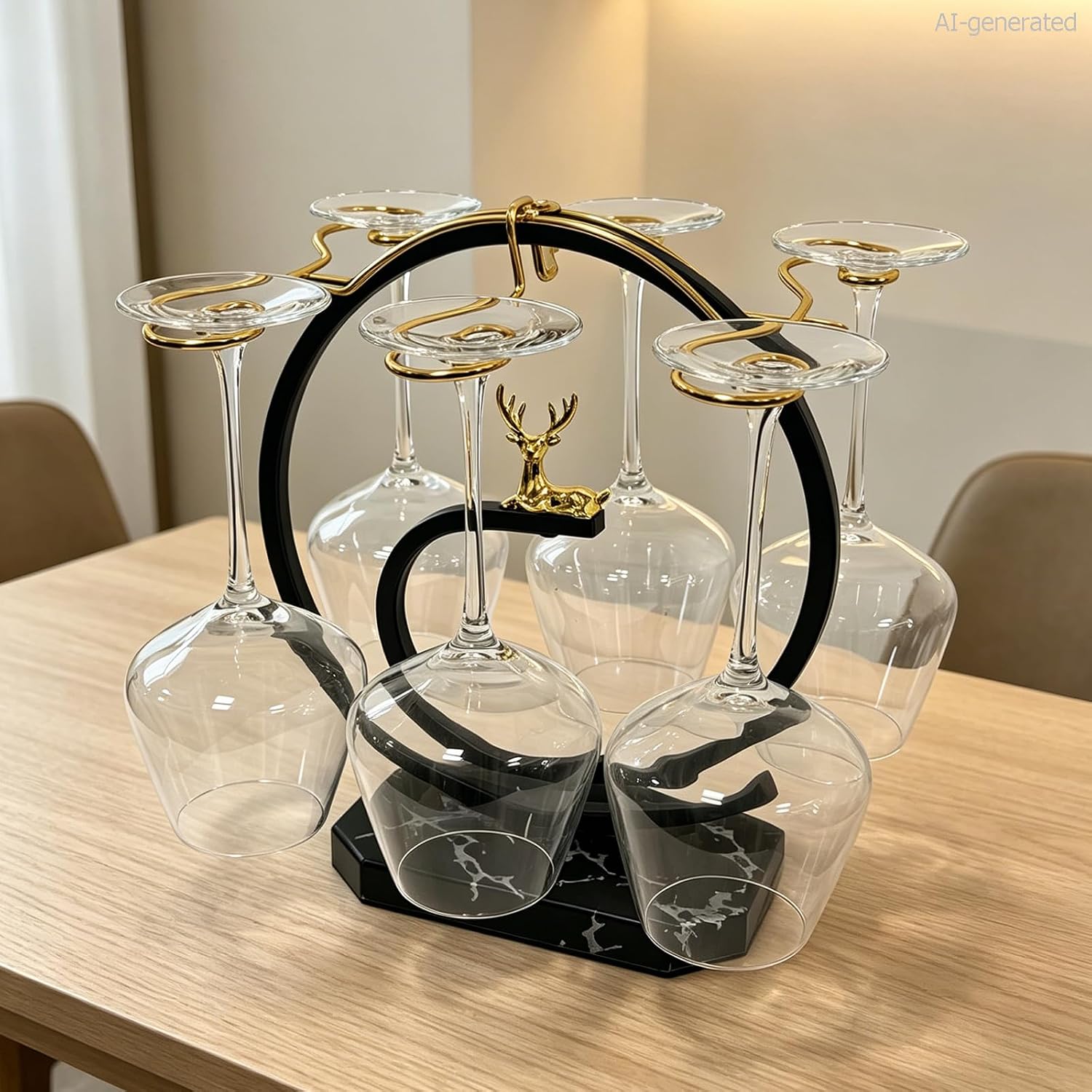 Wine Glass Holder, Countertop Goblet Display Stand, Resting deer