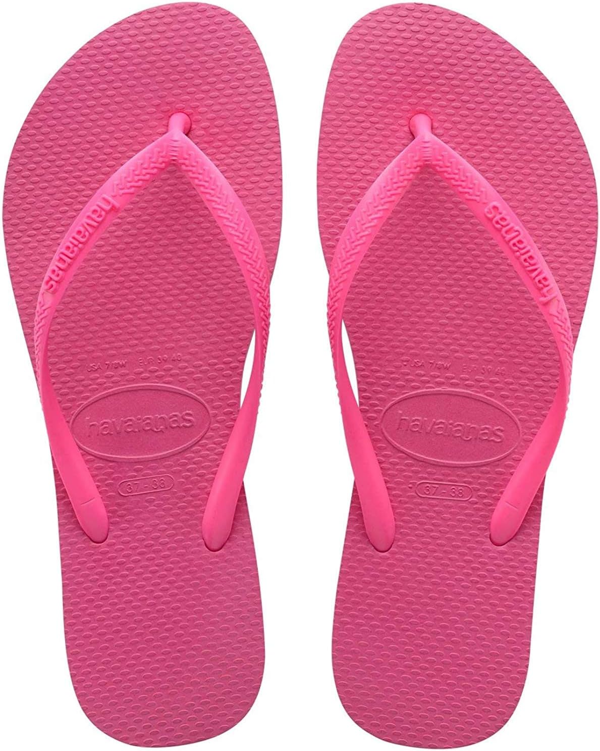 Havaianas Womens Slim Flip Flops Pink Flux