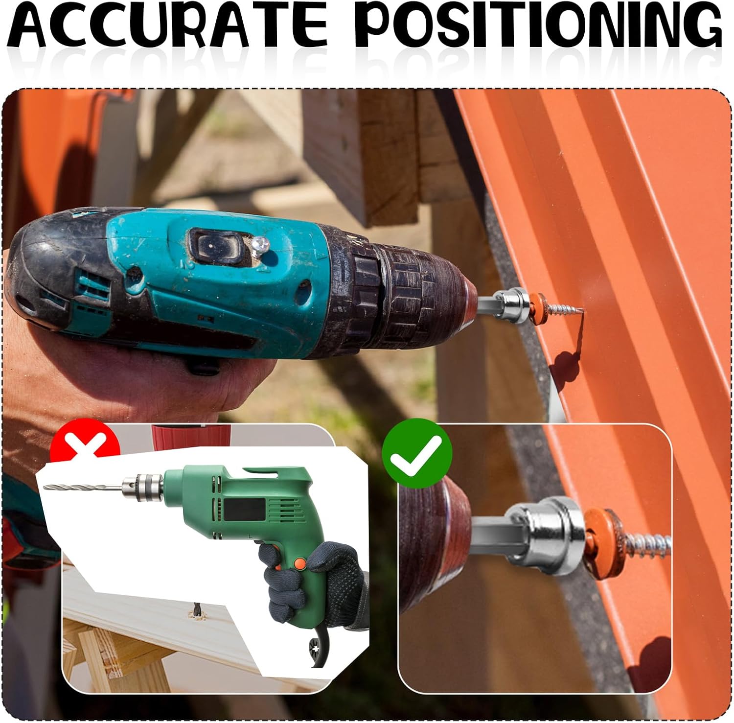 5 Pcs Magnetic Positioning Screwdriver Bits Set Anti-Slip Ph2 Drywall Screw Setter Bit Hex Shank for Plasterboard Positioning Screwdriver Bits Batch Head(3 50mm/1.97in,2 25mm/0.98in)