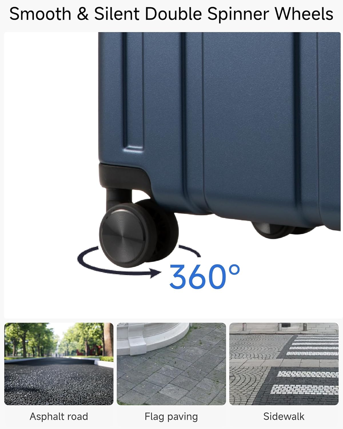 Carry On Luggage 22x14x9 Airline Approved, L2 100% PC Hard Shell Travel Suitcase with Smooth Spinner Wheels, TSA Lock (EX-Core, Black, 20 Inch, 40L) - Image 4