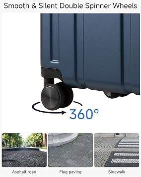 LUGGEX Carry On Luggage 22x14x9 Airline Approved, L2 100% PC Hard Shell Travel Suitcase with Smooth Spinner Wheels, TSA Lock (Black, 20 Inch, 40L)