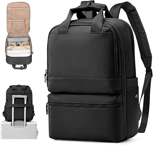 Mochila de viaje para laptop para mujeres, profesores, mochila de trabajo, bolsas de mano para aviones, mochila grande impermeable, Cadena A-negro,