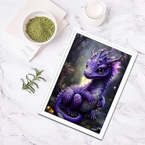 Miniatura 4 de SENQAO Kits de pintura de diamantes de dragón para adultos, pintura de diamantes de animales con diamantes redondos de taladro completo, kits de
