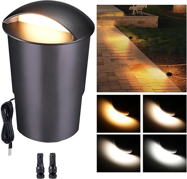 Varmtalys Low Voltage Landscape Well Lights, Ground Lights Outdoor, IP67 Waterproof LED 12V, Bright Wired Aluminum ORB f