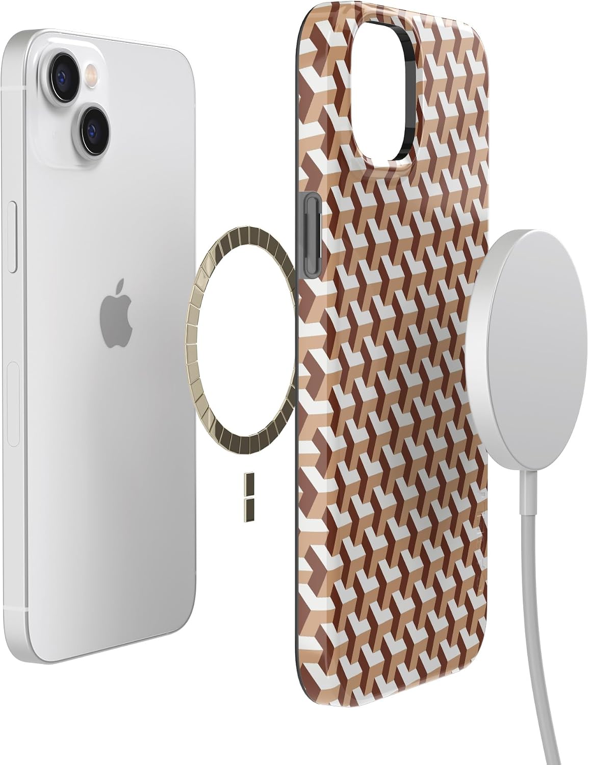Casely iPhone 14 Plus Case | Step It Up | Abstract Geo | Compatible with MagSafe | Classic Ultra Slim Design