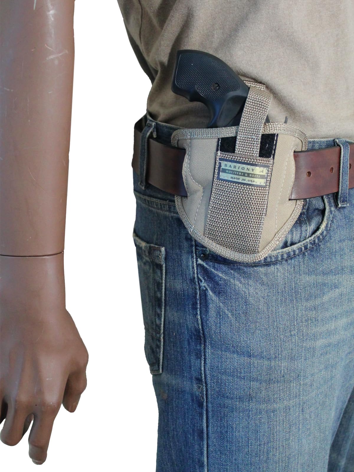 Barsony Desert Sand 6 Position Ambidextrous Pancake Holster for Rossi RP63 3