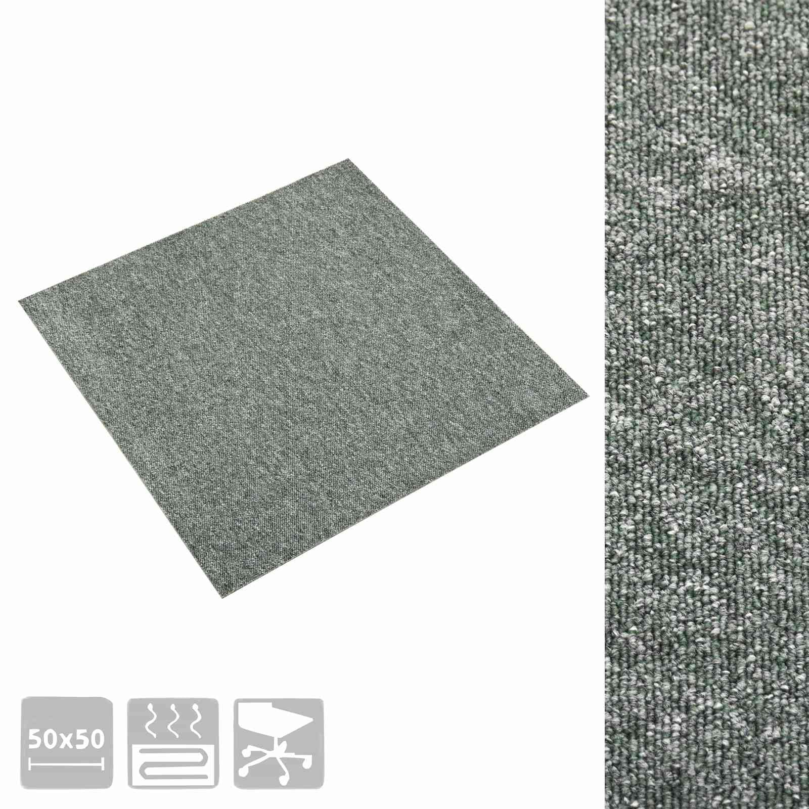 Set mit 20 Teppichfliesen, Polypropylen, 50 x 50 cm, Anthrazit